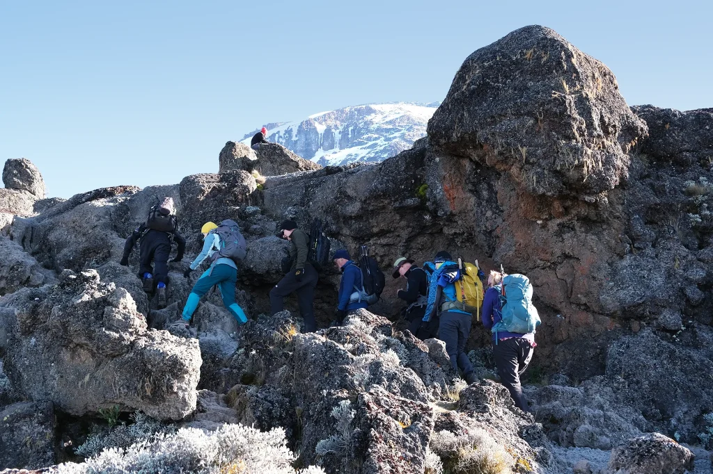 Climbers sharing a memorable Mount Kilimanjaro trekking experience with Go Vision Safaris in Tanzania